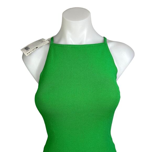 COS NWT Green Sleeveless High Neck Pullover Stretch Mini Bodycon Dress Size XS - Picture 10 of 13